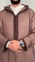 Djellaba marocaine traditionnelle faite à la main avec capuche, modeste, respirante, antistatique, en polyester, idéale pour l'hiver, l'Aïd et la mosquée, ODM