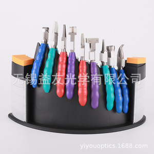 Kit d'outils de réparation de lunettes, pinces métalliques, kit de tournevis, support antidérapant de couleur unie pour opticien - Product Image 5