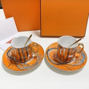 Ensemble de tasses et soucoupes à expresso vintage en céramique rétro, tasses à café et cappuccino classiques en grès givré - Product Image 4