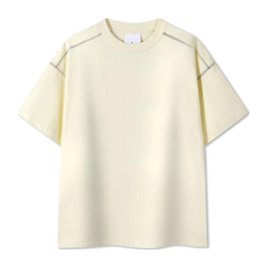 Chemises personnalisées avec logo brodé T-shirt à manches courtes uni de haute qualité, décontracté, simple et à col en O - Product Image 4