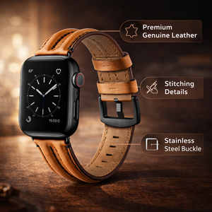 Cinturini di Lusso per Uomo 40mm 41mm 42mm 45mm 49mm per <span class=keywords><strong>Apple</strong></span> <span class=keywords><strong>Watch</strong></span> <span class=keywords><strong>Ultra</strong></span> 8 7 6 5 4 3 2 1, <span class=keywords><strong>Cinturino</strong></span> in <span class=keywords><strong>Pelle</strong></span> per Orologi - Product Image 2