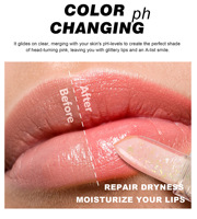 Rouge à lèvres de haute qualité, vegan, imperméable, hydratant, nourrissant, transparent avec feuille d'or, changeant de couleur, vente en gros