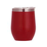 CE-Zertifizierter 12oz Eiförmiger Weinbecher, Edelstahl Vakuumisolierter Becher, U-Förmiger Big Belly Becher für Reisegeschenke