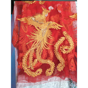 Applique en maille brodée de sequins, motif Phénix Doré extra large, pour costume ancien, vêtement ethnique, accessoire vestimentaire - Product Image 3