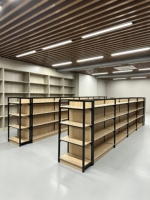 Étagère de rangement multi-niveaux personnalisée, double face, en bois, pour supermarché et magasin de détail