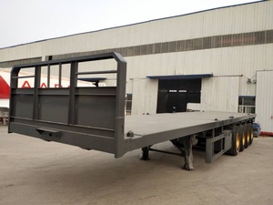 <span class=keywords><strong>Remolque</strong></span> de Carga de Plataforma Plana de 4 Ejes, Nuevo y Usado, para Contenedores de 20 y 40 Pies, con Panel Protector Frontal y Cabecera - Product Image 5
