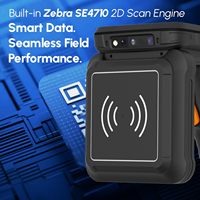 Escáner de Código de Barras Android 12 Rayoungtek, Lector RFID UHF, Computadora Móvil Inalámbrica 4G, Compatible con Zebra SE4710 Impinj E710, Negro/Naranja