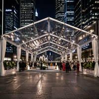 Tente d'événement en PVC transparent avec structure en aluminium, imperméable, pour mariages et fêtes en extérieur, taille personnalisée pour les grands rassemblements