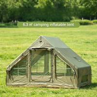 Tenda Camping Tiup Premium Khusus Keluarga, Liburan Luar Ruangan Mewah, Tahan Air, Lapis Ganda, Tenda Udara Empat Musim, Kabin Glamping