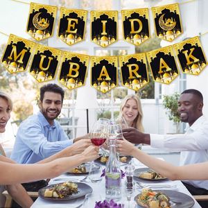 Nuevo Banner Dorado de Eid Mubarak con Espirales Colgantes, Guirnalda de Espirales Colgantes para Decoraciones de Eid Mubarak - Product Image 3