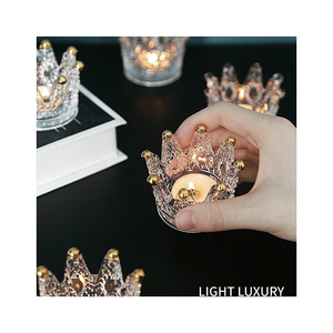 Eleganti Ornamenti <span class=keywords><strong>in</strong></span> <span class=keywords><strong>Vetro</strong></span> a Forma di Corona Mini Lussuosi Portaoggetti per Gioielli Anelli Posacenere Portacandele Decorazione per Anniversari - Product Image 2
