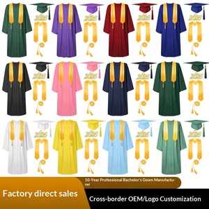 Nouveaux ensembles de robes de cérémonie de remise des diplômes unisexes en polyester, style européen et américain, pour l'exportation, vente directe d'usine en gros 2026 - Product Image 3