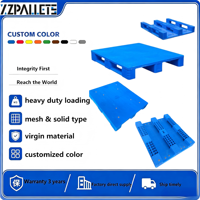Palette en plastique simple face, hygiénique et durable, pour entrepôt alimentaire, personnalisable pour l'industrie pharmaceutique, en promotion
