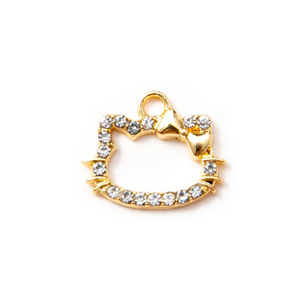 Qianya <span class=keywords><strong>Hello</strong></span> <span class=keywords><strong>Kitty</strong></span> Head Frame DIY colgante pendientes pulsera Nail Art Charms aleación joyería accesorios para mujer artesanía - Product Image 3