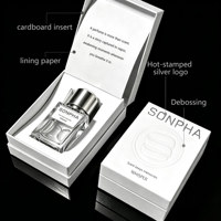 Boîte cadeau de parfum de luxe écologique, emballage en papier rigide avec laminage brillant et mat