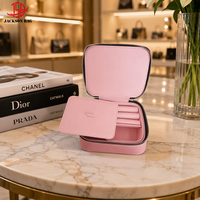 Boîte à bijoux de voyage RFID antivol personnalisée, étui portable en cuir PU pour boucles d'oreilles et colliers, cadeaux personnalisés