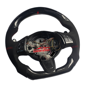 Volant à LED pour <span class=keywords><strong>Fiat</strong></span> 500 500C <span class=keywords><strong>Punto</strong></span> Tipo Bravo Viaggio Abarth 595 695 124 Spider Volant en fibre de carbone Alcantara - Product Image 1