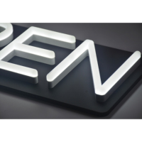 Enseigne néon LED personnalisée avec logo, directement de l'usine, pour magasin, centre commercial, bar, lumière blanche, enseigne ouverte