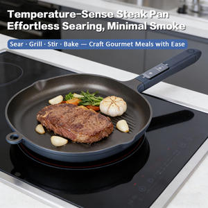 Padella Smart in Alluminio per Bistecche, Antiaderente, per Uova, con Fondo Piatto Composito, Wok Universale per Piani a Induzione - Product Image 2