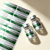 Autocollants personnalisés en PVC argenté mat brossé, résistants à la chaleur, forte adhérence, étiquettes pour flacons de peptides, adaptés aux contenances de 3 ml/5 ml/10 ml, personnalisables
