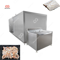 Congelador en espiral IQF de alta velocidad, máquina de procesamiento de camarones congelados para glaseado de mariscos
