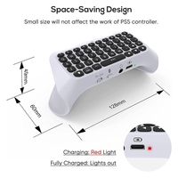 Manette de jeu sans fil BT 3,5 mm Dual Sense avec clavier, double haut-parleur intégré, support de charge, ChatPad pour PS5 en plastique