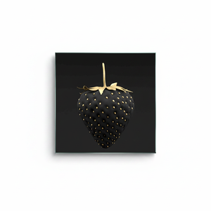 Printed <b>Canvas</b>: Black Gold Strawberry <b>Wall</b> <b>Art</b> for Modern Kitchen Decor,TEMPERED GLASS <b>ART</b> - Product Image 2