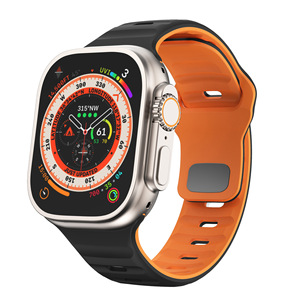 Beeflypower <span class=keywords><strong>สาย</strong></span>นาฬิกาสองสีสายซิ<span class=keywords><strong>ล</strong></span>ิโคนอ่อนสำหรับ iWatch Series 11 10 9 8 SE ultra 45 46 49mm - Product Image 5