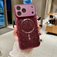 Coque magnétique en diamant en gros pour iPhone 18 Pro Max 17 16 15, étui de téléphone portable antichoc brillant avec strass