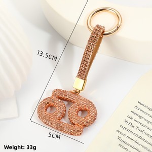 Llavero con incrustaciones de diamantes de los doce signos del zodiaco, <span class=keywords><strong>el</strong></span> más vendido, amuleto de moda para bolso, llavero personalizado y moderno - Product Image 3