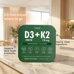 OEM/ODM: Apoya la salud ósea natural y la función inmunitaria, tiras orales de vitamina D3 K2 naturales sin gluten, muestra gratuita. - Product Image 1