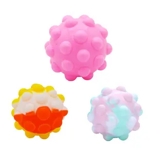 2022 New Design 3D Stress Balls Fidget Toy Mesh Squish Stress Relief Ball Silicone Popping Push it Bubble Fidget Ball