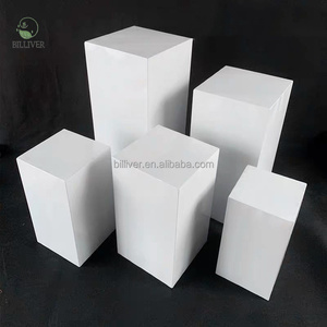 Decorazione del partito <span class=keywords><strong>torta</strong></span> in metallo quadrato piedistallo di nozze pilastro fiori di frutta espositore bianco zoccolo cubo tavolo da Dessert Stand - Product Image 1