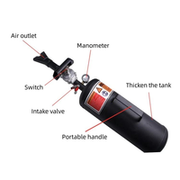 Promotion : Dégonfleur de pneus robuste avec manomètre, gonfleur de pneus portable haute pression avec réservoir