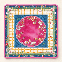 Tapis de table de mahjong en caoutchouc à motif floral aquarelle élégant, imprimé sur mesure, antidérapant, décoratif, carré, pour 4 joueurs