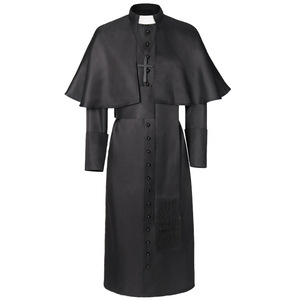 Disfraz <span class=keywords><strong>de</strong></span> Sacerdote Medieval Iglesia Católica Religioso Romano Retro <span class=keywords><strong>Papa</strong></span> Pastor Padre Misa Misionero Túnica Clero Sotana Conjunto Completo - Product Image 5
