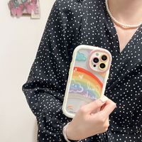   Casing HP Kartun Lucu dengan Lensa Warna-warni, Perlindungan Penuh untuk iPhone 16 15 14 13 12 11 untuk Wanita