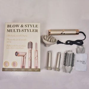 5 en 1 <span class=keywords><strong>Salon</strong></span> de coiffure multifonctionnel Sèche-cheveux automatique avec peigne chauffant Ion négatif Brosse à air chaud bigoudi rotatif - Product Image 4