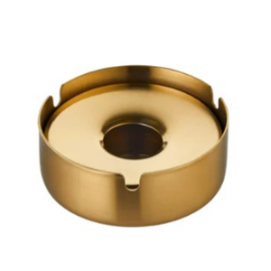 PVD Gold Stainless Steel <b>Ashtray</b> with Swing Lid 10cm Windproof Metal Tobacco Tray for Hotel Restaurant Bar Home Office Decor - Product Image 1