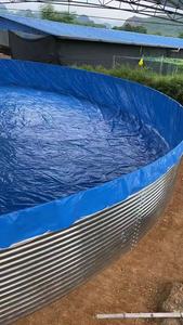 PVC Geomembrana Revestido Round <span class=keywords><strong>Fish</strong></span> Farming <span class=keywords><strong>Tank</strong></span> Tarpaulin Agricultura <span class=keywords><strong>Fish</strong></span> <span class=keywords><strong>Tank</strong></span> Tilapia Farming Pond <span class=keywords><strong>Tank</strong></span> - Product Image 4