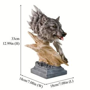 Estatua de busto de lobo realista, escultura de Animal de resina para decoración de interiores y hogar, figurita artística con temática marina para regalos - Product Image 6