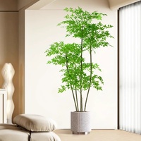 Arbre artificiel vert bionique à grande échelle simulé Nandina Pot de plantes d'intérieur Ornements de fleurs décoratives de luxe pour salon