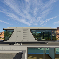 Capsule de logement de bureau en structure acier, imperméable, avec un design moderne et des fonctionnalités solaires