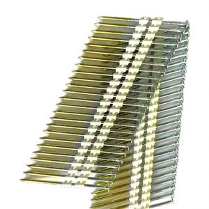 Clavos para Enmarcar en Tira, Recubiertos de Vinilo, de Acero, de 3 Pulgadas, con Ángulo de 21 Grados, Vástago Liso con Anillo, 3X.131, Acabado en Zinc Amarillo - Product Image 3