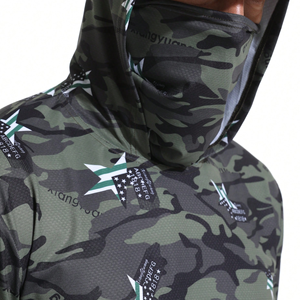 Camicia da Pesca Personalizzata in Poliestere Spandex con Stampa Mimetica, Manica Lunga, UPF50, Camicia Tecnica da Lavoro per Esterni con Cappuccio - Product Image 5