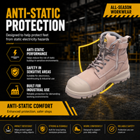 Sepatu Kerja Safety Pria Premium dengan Ritsleting Samping Anti Benturan dan Pelindung Baja untuk Perlindungan Pekerja Bengkel