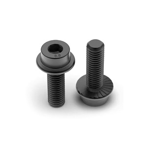 Tornillo de Brida Dentada con Cabeza Hexagonal DIN251 Grado <span class=keywords><strong>8.8</strong></span> 12.9, Acero al Carbono con Óxido Negro, Tornillo de Cabeza Hexagonal con Brida Dentada - Product Image 1