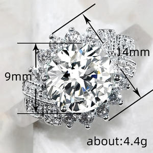 Anello H364 a Forma di Fiore con Topazio, Gioiello in Argento per Fidanzamento Femminile - Product Image 6