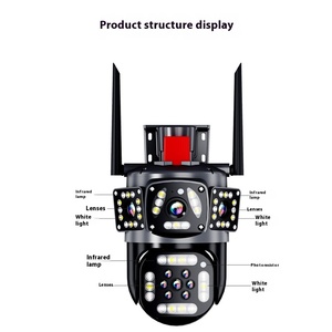 Tích hợp năm Ống kính HD 16MP máy ảnh với súng và bóng máy hỗ trợ phát hiện hình người và theo dõi máy ảnh ngoài trời không thấm nước - Product Image 3