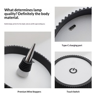 Lampe de table moderne DIY classique de luxe à LED rayée, à piles, avec contrôle tactile, 3 couleurs, gradation, pour restaurant, bar